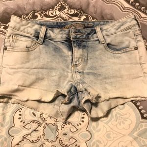 light washed jean shorts